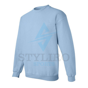 Sweat-shirt de sport vierge personnalisable avec logo, impression par décoloration de qualité, coupe classique, pull-over homme en coton, col rond, couleur unie, pour l'hiver - Product Image 4