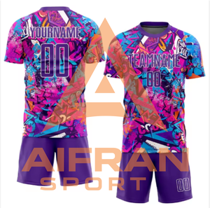 Uniforme de Fútbol con Estampado Digital Aifran Pro-Elite - Equipación de Fútbol Geométrica con Efecto 3D - Ropa Deportiva de Secado Rápido al por Mayor - Product Image 1