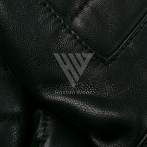 Veste en cuir à col montant pour hommes haut de gamme vêtements de mode à manches longues cuirs élégants vêtements d'extérieur manteaux et vestes - Product Image 2