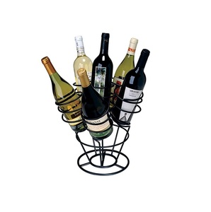 Porte-bouteille en métal galvanisé de conception classique organisateur support de stockage de comptoir porte-bouteilles de vin - Product Image 2