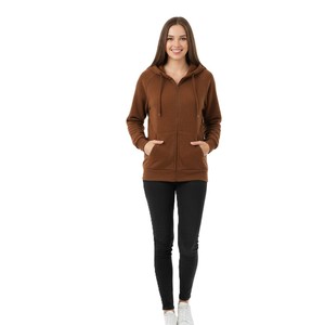Women's Winter Oversized Zipper Hoodie OEM Factory Supplier Wholesale Custom Made Casual Fashion Outerwear Gym Streetwear <b>Warm</b> - Product Image 1