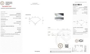 Diamant de laboratoire de taille émeraude rose intense, certifié IGI, clarté VS, 3 carats, diamant de laboratoire de taille émeraude, diamant en vrac - Product Image 2