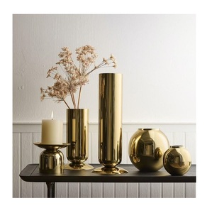 Vase à fleurs haut de gamme au design moderne, en métal poli miroir, au prix d'usine - Product Image 4