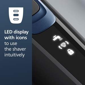 Afeitadora Eléctrica Inalámbrica de Precisión para Hombre, Afeitadora en Seco y Húmedo, Color Azul Metálico, Recortadora Profesional IPX7, Batería, Estuche de Viaje Suave - Product Image 4