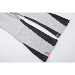 กางเกงขาบานผู้ชายผ้าฝ้ายเทอร์รี่เอวกลางขาตรงแฟชั่นซักกรดกางเกงวอร์มขาบาน - Product Image 4