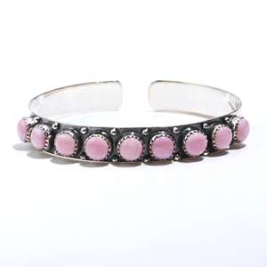 Elegante diseñador 925 plata esterlina sólida Rosa Concha piedra preciosa brazalete clásico mexicano Navajo joyería para ocasiones de regalo - Product Image 1