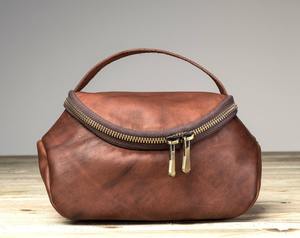 Estuche de Afeitado Vintage para Hombre, con Logotipo Personalizado, Mango de Cuero Genuino, Cierre de Cremallera, Alta Calidad, Impermeable, Modelo TYG-0051 - Product Image 1