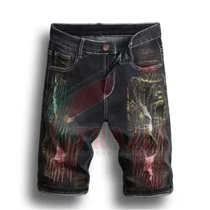 Горячая Распродажа, трендовые джинсовые короткие летние джинсы, мужские облегающие узкие короткие брюки, джинсовые брюки, джинсовые шорты