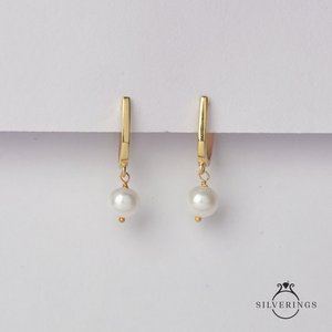 ต่างหูห่วงประดับมุกเงินแท้ 925 ดีไซน์หรูหรา ประเภทสินค้ามุก - Product Image 3