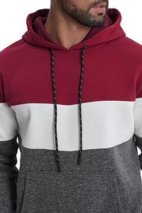 Sudadera con Capucha Tricolor Personalizada para Hombre |   Sudadera Casual con Cierre Completo |   Sudadera con Capucha Elegante y Cómoda para Hombre, Sudadera de Algodón Suave con Bloques de Color - Product Image 4