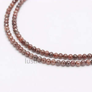 Perles de diamant rouge rondes facettées naturelles 3 mm, 16 pouces, brins lâches, couleur champagne - Product Image 4