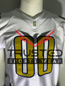 เสื้อเจอร์ซีย์อเมริกันฟุตบอลแขนสั้นพิมพ์ลายดิจิทัล ระบายอากาศได้ดี ผลิตตามสั่ง ราคาถูก ขายส่ง มีโลโก้ของตัวเอง ไซส์ XL - Product Image 2