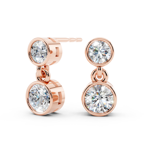 Gemnel 925 <b>Silver</b> Minimalism Style round Gradient Drop Classic Modern <b>Long</b> Crystal Wedding <b>Earrings</b> 10k Diamond Accent - Product Image 1