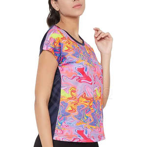 เสื้อยืดผ้าฝ้ายลำลองสำหรับผู้หญิงใส่ในฤดูร้อนออกแบบโลโก้และสีตามต้องการด้วยการระเหิดผ้าฝ้าย100% - Product Image 5