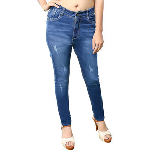 Pantalon en denim pour femmes Logo personnalisé de haute qualité 100% coton lavé droit ample jambe large taille haute jeans pour femmes de grande taille - Product Image 1