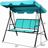 Fauteuil balançoire de jardin en métal pour 3 personnes au design moderne avec sièges en textilène pour jardin, maison, extérieur, cour
