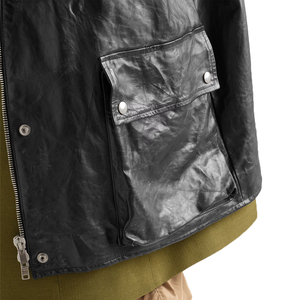 Veste en cuir pleine fleur vieilli pour femme, vêtement d'extérieur en cuir vintage de luxe personnalisé, haut en cuir pour femme, fabricant OEM - Product Image 5