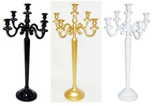 Candélabre à 9 bras enduit de poudre noire nouveau design fait à la main candélabre en métal décoratif de vente chaude avec cristal suspendu - Product Image 4