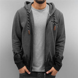 Ropa de calle con cremallera completa Sudadera con capucha verde oliva personalizado de gran tamaño ajuste táctico Panel lateral diseño al por mayor Athleisure hombres sudaderas con cremallera - Product Image 5