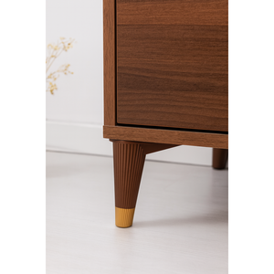Pied de meuble trapézoïdal en plastique marron de 18 cm avec capuchon peint, installation facile, design minimaliste, pour canapé, armoire, bureau à domicile - Product Image 2