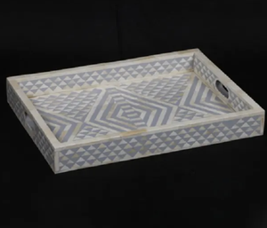 Bandeja hexagonal con incrustaciones de hueso de madera natural para servir restaurantes caseros Hotel India comida que sirve de India - Product Image 6