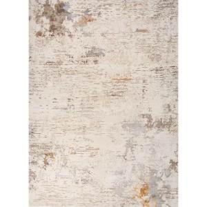 Alfombra Kavi Ivory de Lana y Seda de Bambú Anudada a Mano-Srb(702) con Patrón Abstracto sin Cordones para Uso Doméstico - Product Image 1