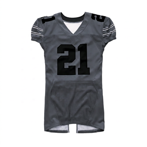 Camiseta de Fútbol Americano Unisex GLORY con Cuello en V, Número 21, Gris, Malla Transpirable, Secado Rápido, Manga Corta Regular, 100% Poliéster, Verano - Product Image 5