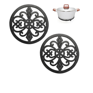 Dessous de plat en métal indien de forme carrée en laiton fini à la main carré rond pour Table de cuisine Table à manger résistant à la chaleur - Product Image 2