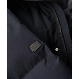 Vente chaude Vente en gros sur mesure Veste longue matelassée pour homme avec col montant et logo frontal Haute qualité Coupe-vent Impression écologique - Product Image 3
