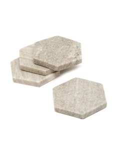 Ensemble de dessous de verre en marbre hexagonal élégant tapis en bois sophistiqué simple pour la cuisine occasions de mariage décor à la maison - Product Image 2