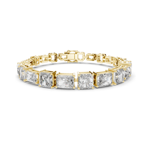 13.44 CT Lab Diamond Tennis <b>Bracelet</b> Square Radiant Cut VVSVS EF CVD 18KT, 14KT, 10KT Gold & 925 <b>Silver</b> Rose, Yellow, - Product Image 3