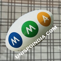 UNISPO 2026MR3 Mini ballon de rugby (21 cm) 20 cm cousu à la machine, super résistant, écologique, multicolore, intérieur/extérieur