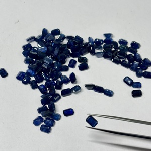 Saphir bleu naturel, forme octogonale, taille radiant, émeraude facettée, pierre précieuse en vrac pour bijoux, certifiée, 2x4 mm à 8x10 mm - Product Image 6