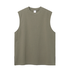 Débardeurs d'entraînement personnalisés pour hommes Conception ample T-shirts en coton unisexe sans manches avec logo personnalisé Streetwear Débardeur élégant - Product Image 3