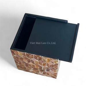 Caja de Pañuelos de Nácar, Accesorio Decorativo Hecho a Mano con Incrustaciones de Concha para Decoración de Lujo - Product Image 4