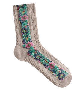 Foylock coreano personalizzato Boho con Design floreale Oem cotone logo etnico caviglia equipaggio di qualità personalizzata calze sportive da donna - Product Image 6