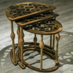 Modern style <b>wooden</b> nesting <b>tables</b> for minimalistic homes and efficient furniture arrangement in <b>small</b> areas - Product Image 2