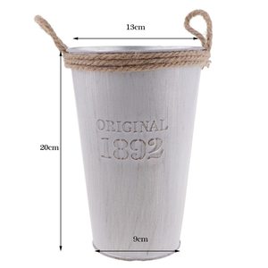 Fournisseur en vrac Fabricant français de plantes à fleurs en métal galvanisé Seau Vase à fleurs Pot à plantes XL - Product Image 6