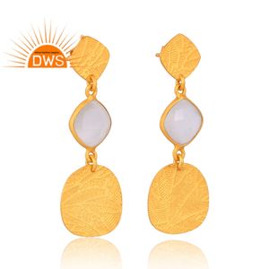 Pendientes de plata de ley con piedra lunar natural blanca, joyería fina para mujer, regalo para ella. - Product Image 3