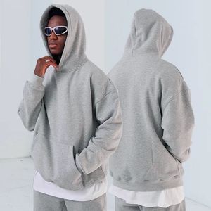 Sweat-shirts personnalisés pour hommes, pull-over uni unisexe en coton épais, broderie du logo de la marque, sweats à capuche et sweat-shirts pour hommes, logo personnalisé - Product Image 2