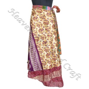 กระโปรงแฟชั่นไหลสำหรับผู้หญิงผ้าซิ่น38 "ผ้าซิ่นปาริความยาวยาวยาวแบบส่าหรี - Product Image 1