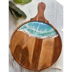 Artículos de Cocina para Hotel, Diseño Atractivo, Tabla de Cortar de Madera con Asa, Acabado de Resina, Tabla para Servir Ensaladas - Product Image 3