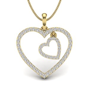 Ishi Diamonds 18K Gold Fancy Heart Shaped Lab Grown Diamond Pendant Luxury Diamond Colgantes & Charms - Product Image 1