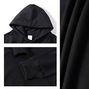 Vente en gros de sweats à capuche unis vierges personnalisés de haute qualité pull en coton pour hommes pull à capuche pour hommes sweats à capuche en coton polaire teinture noire - Product Image 6