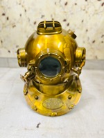 Casque de plongée vintage en laiton antique brun, objet décoratif |   Casque de plongée antique pour les profondeurs marines