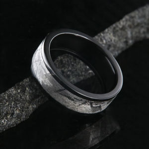 Men's Comfort Fit Damascus Steel Wedding <b>Band</b> Customizable Anniversary Engagement Ring with OEM Support for DIY Projects - Product Image 2