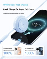 Câble de charge sans fil rétractable 4 en 1, charge rapide 100W, type-C, gaine en silicone cuivre étamé pour téléphone, ordinateur intelligent