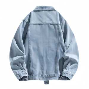Biểu Tượng Tùy Chỉnh Người Đàn Ông Của Cao Đường Phố Vải Phong Cách Rửa Mùa Đông Thường Xuyên Denim Áo Khoác - Product Image 4