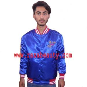 2025 hommes Sublimation Satin varsité veste à manches longues 100% Polyester décontracté unisexe veste marque privée broderie Bomber veste - Product Image 5