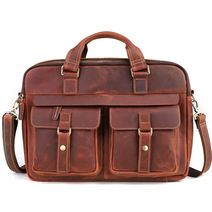 2026 Morgans Waterproof Genuine Leather Laptop Sleeve Charger Pocket Protective Durable Laptop Messenger Bag <b>for</b> - Product Image 1